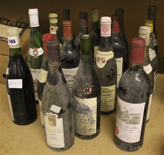 8 bottles of mature red wine, mainly French & 9 others